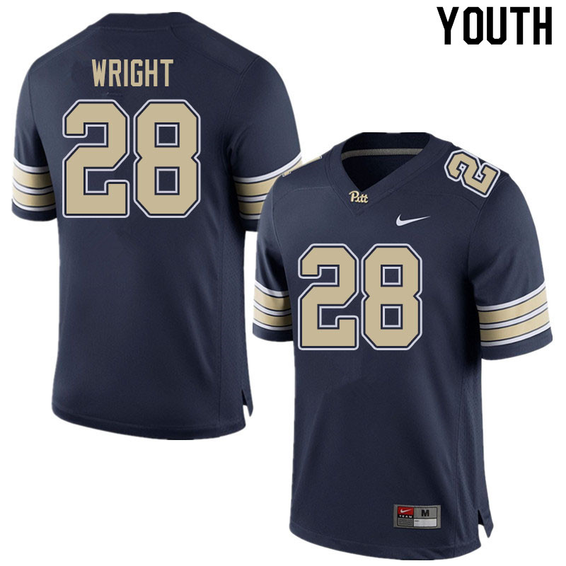 Youth #28 Kyi Wright Pitt Panthers College Football Jerseys Sale-Home Navy